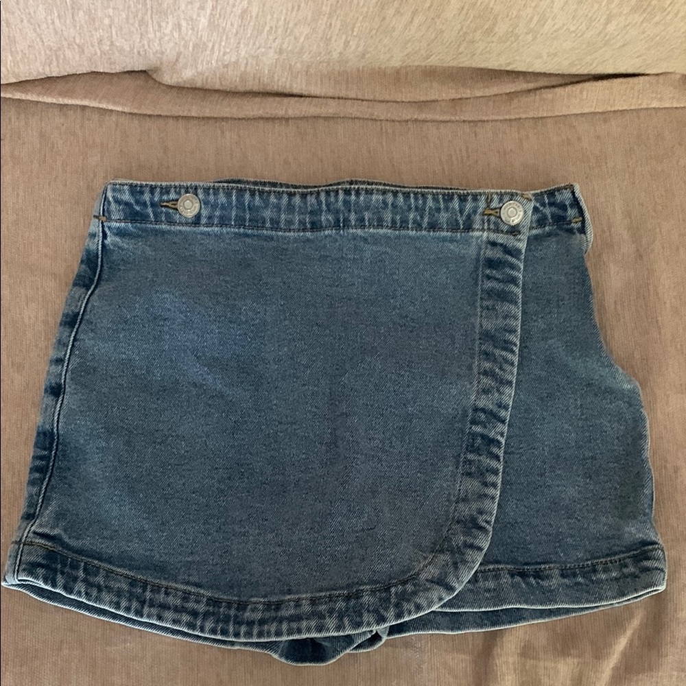 Wild Fable Blue Wrap Mini Skirt Casual
